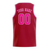 Custom Red & Pink Colors Design Sports Basketball Jersey