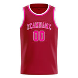 Custom Red & Pink Colors Design Sports Basketball Jersey