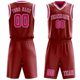 Custom Red Pink Basketball Set