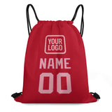 Custom Red Light Pink Drawstring Bag