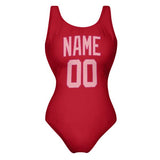 Custom Red Light Pink Swimsuit
