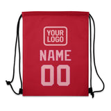 Custom Red Light Pink Drawstring Bag