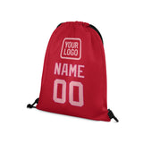 Custom Red Light Pink Drawstring Bag