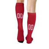 Custom Red Light Pink Knee-High Sock