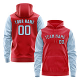 Custom Red Light Blue Hoodie