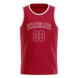 Custom Red & Red Colors Design Sports Basketball Jersey