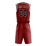 Custom Red Crimson Red Basketball Set