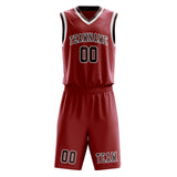Custom Red Crimson Red Basketball Set