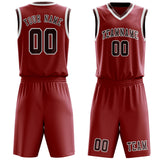Custom Red Crimson Red Basketball Set
