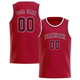 Custom Red & Crimson Red Colors Design Sports Basketball Jersey