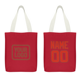 Custom Red Orange Red Canvas Tote Bag