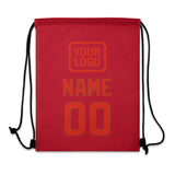 Custom Red Orange Red Drawstring Bag