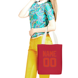 Custom Red Orange Red Canvas Tote Bag