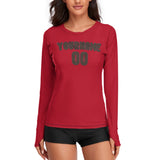 Custom Red Brown Women's Long-Sleeve Shirt