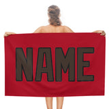 Custom Red Brown Beach Towel