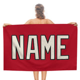 Custom Red Cream Beach Towel