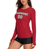 Custom Red Cream Women's Long-Sleeve Shirt