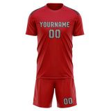 Custom Red Gray Soccer Jersey