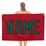 Custom Red Green Beach Towel