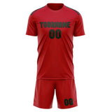 Custom Red Dark Green Soccer Jersey