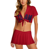 Custom Red Purple Cheerleading Uniform Set