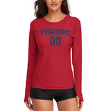 Custom Red Purple Women's Long-Sleeve Shirt