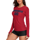 Custom Red Purple Women's Long-Sleeve Shirt