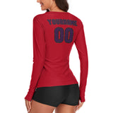 Custom Red Purple Women's Long-Sleeve Shirt