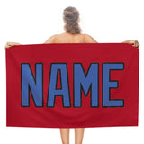 Custom Red Sky Blue Beach Towel