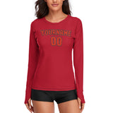 Custom Red Orange Red Women's Long-Sleeve Shirt