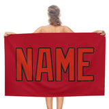 Custom Red Orange Red Beach Towel