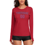 Custom Red Pink Women's Long-Sleeve Shirt