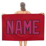 Custom Red Pink Beach Towel