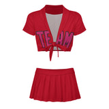 Custom Red Pink Cheerleading Uniform Set