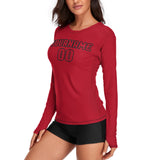 Custom Red Red Women's Long-Sleeve Shirt
