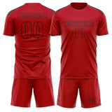 Custom Red Red Soccer Jersey