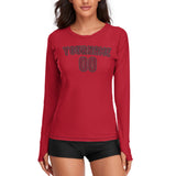 Custom Red Crimson Red Women's Long-Sleeve Shirt