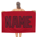 Custom Red Crimson Red Beach Towel