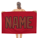 Custom Red Coral Red Beach Towel