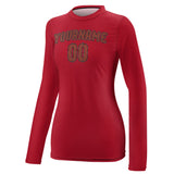 Custom Red Coral Red Women's Long-Sleeve Shirt