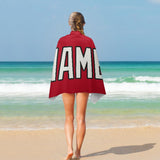 Custom Red White Beach Towel
