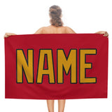 Custom Red Yellow Beach Towel