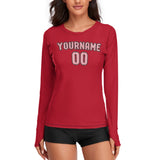 Custom Red Light Pink Women's Long-Sleeve Shirt