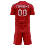 Custom Red Light Pink Soccer Jersey