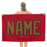 Custom Red Khaki Beach Towel