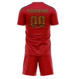 Custom Red Khaki Soccer Jersey
