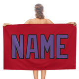 Custom Red Light Purple Beach Towel