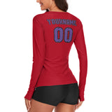 Custom Red Light Purple Women's Long-Sleeve Shirt