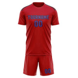 Custom Red Light Purple Soccer Jersey