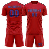 Custom Red Light Purple Soccer Jersey